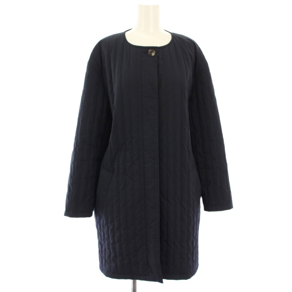 アーペーセー A.P.C. キルティングコート 中綿 ノーカラー アウター 34 紺 1110121 /TK レディース拍卖