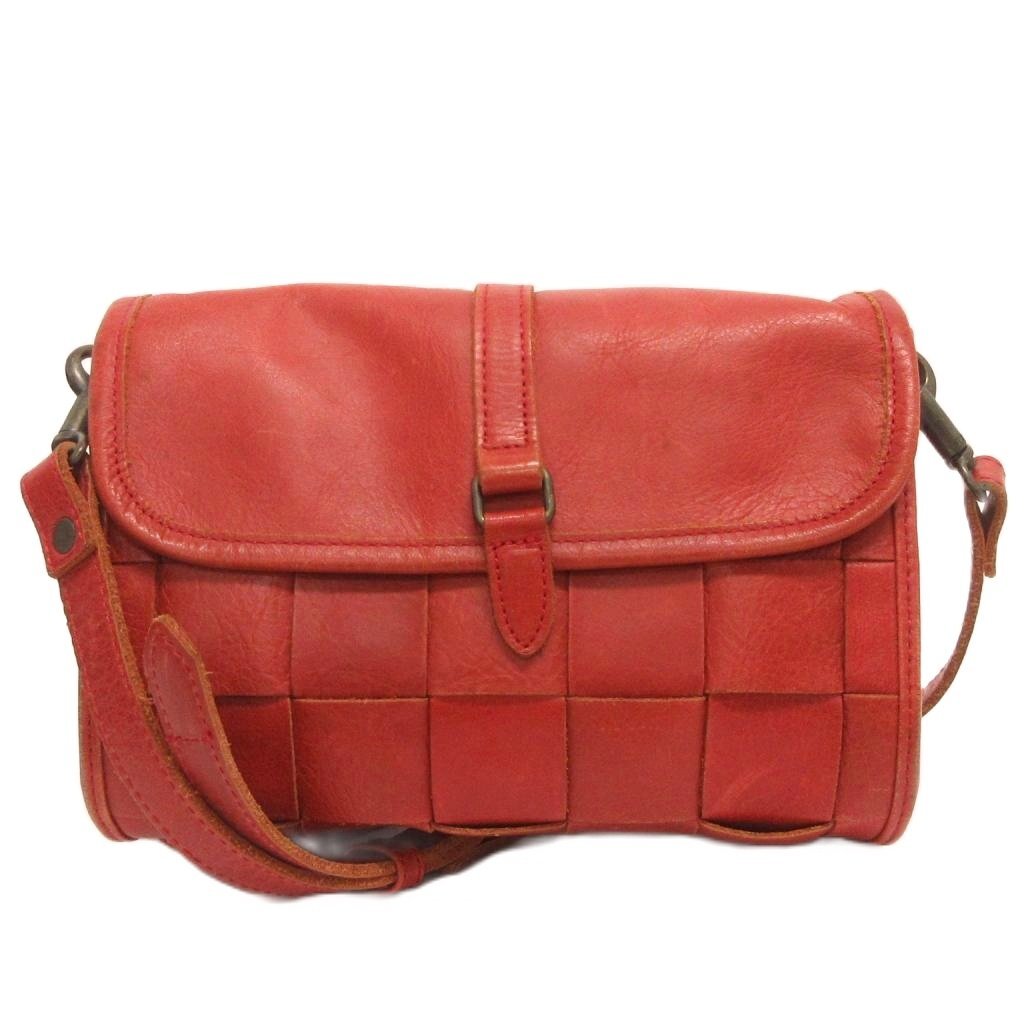 ダコタ Dakota ショルダーバッグ 斜めがけ レザー メッシュ 赤 レッド 鞄 レディース拍卖