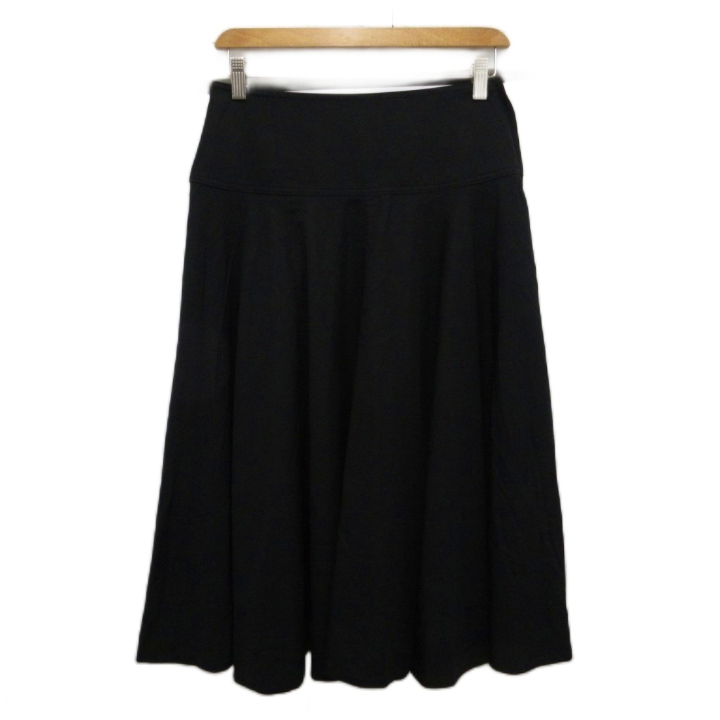 未使用品 ユニクロ UNIQLO タグ付き フレアスカート ひざ丈 67cm 黒 ブラック 222-197637 ■MET2 レディース拍卖
