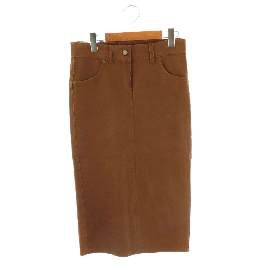 アパルトモン ドゥーズィエムクラス L'Appartement DEUXIEME CLASSE ラムレザータイトスカート ミモレ ロング 34 茶 ブラウン拍卖
