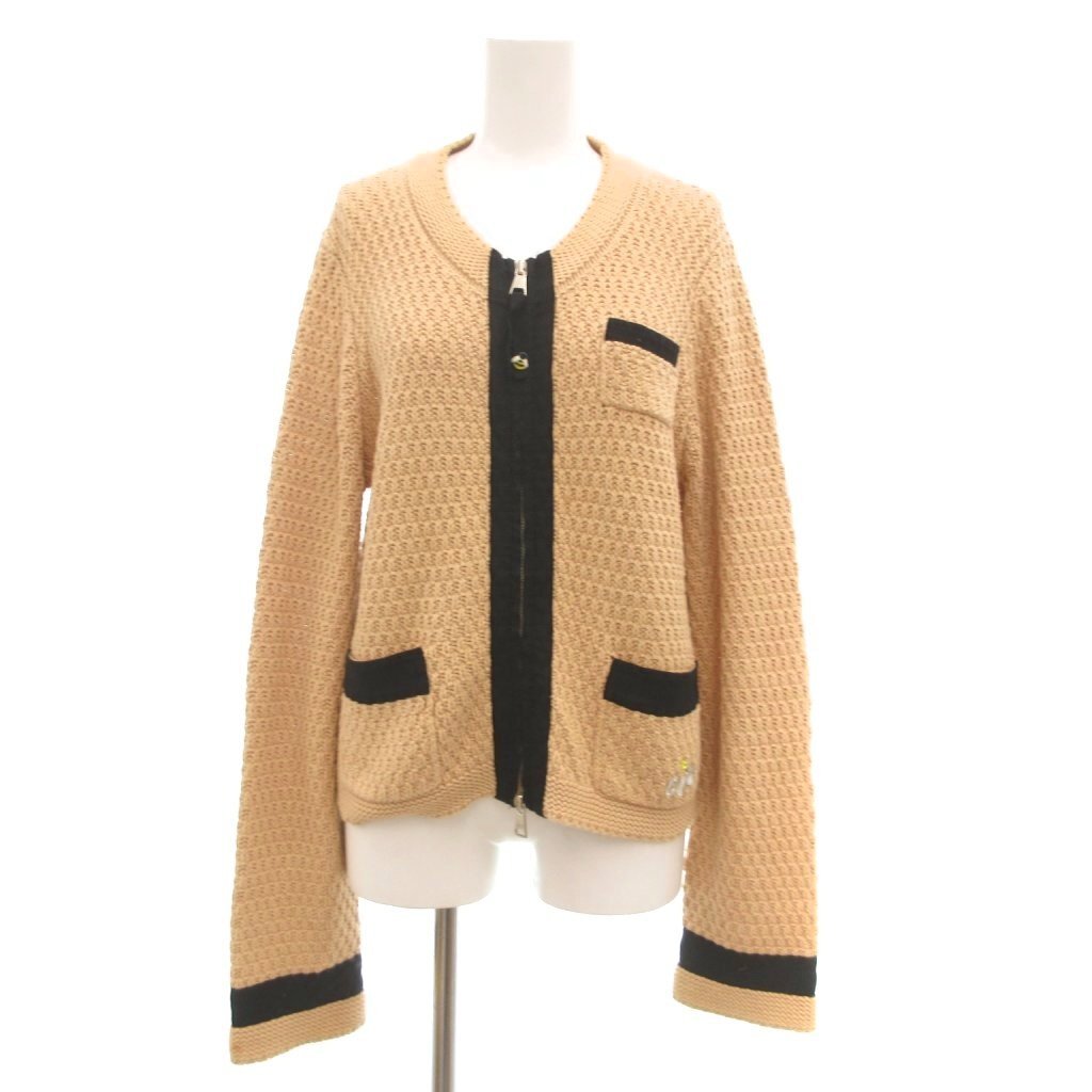 ソニア ソニアリキエル SONIA SONIA RYKIEL ニットブルゾン ジャケット ポケット 40 ベージュ /JS ■YHS6 レディース拍卖