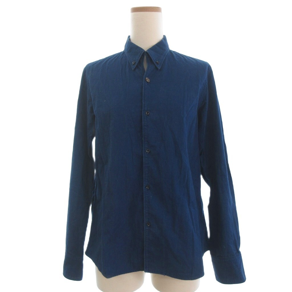 キャピタル kapital シャツ ブラウス スキッパー ボタンダウン BD 長袖 S 青 ブルー レディース拍卖
