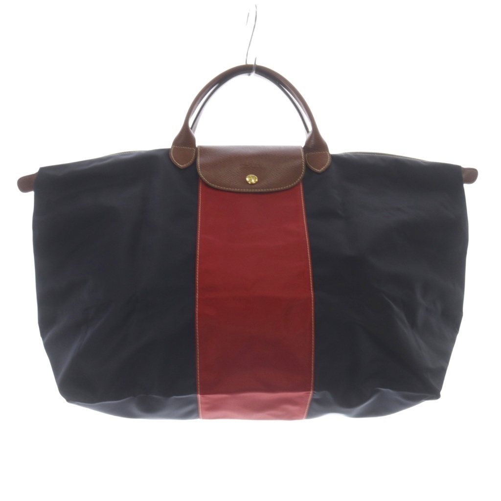 ロンシャン LONGCHAMP マイ ルプリアージュ オーダーバッグ トートバッグ ハンドバッグ 赤 レッド 黒 ブラック /SR レディース拍卖