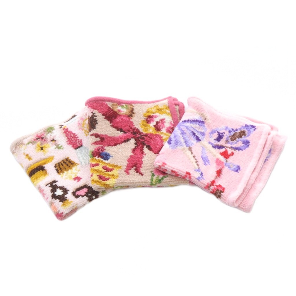 フェイラー FEILER グランワルツ メゾンドニコル ハッピーモーメント ハンカチ3枚セット ベージュ ピンク /SR レディース拍卖