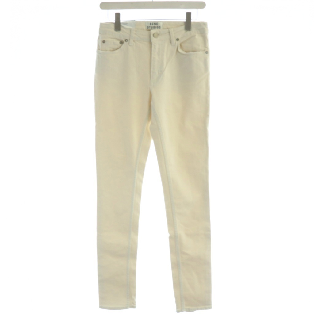 アクネ ストゥディオズ Acne Studios デニムパンツ ジーンズ スキニー カットオフ 28/32 白 ホワイト /HN レディース拍卖