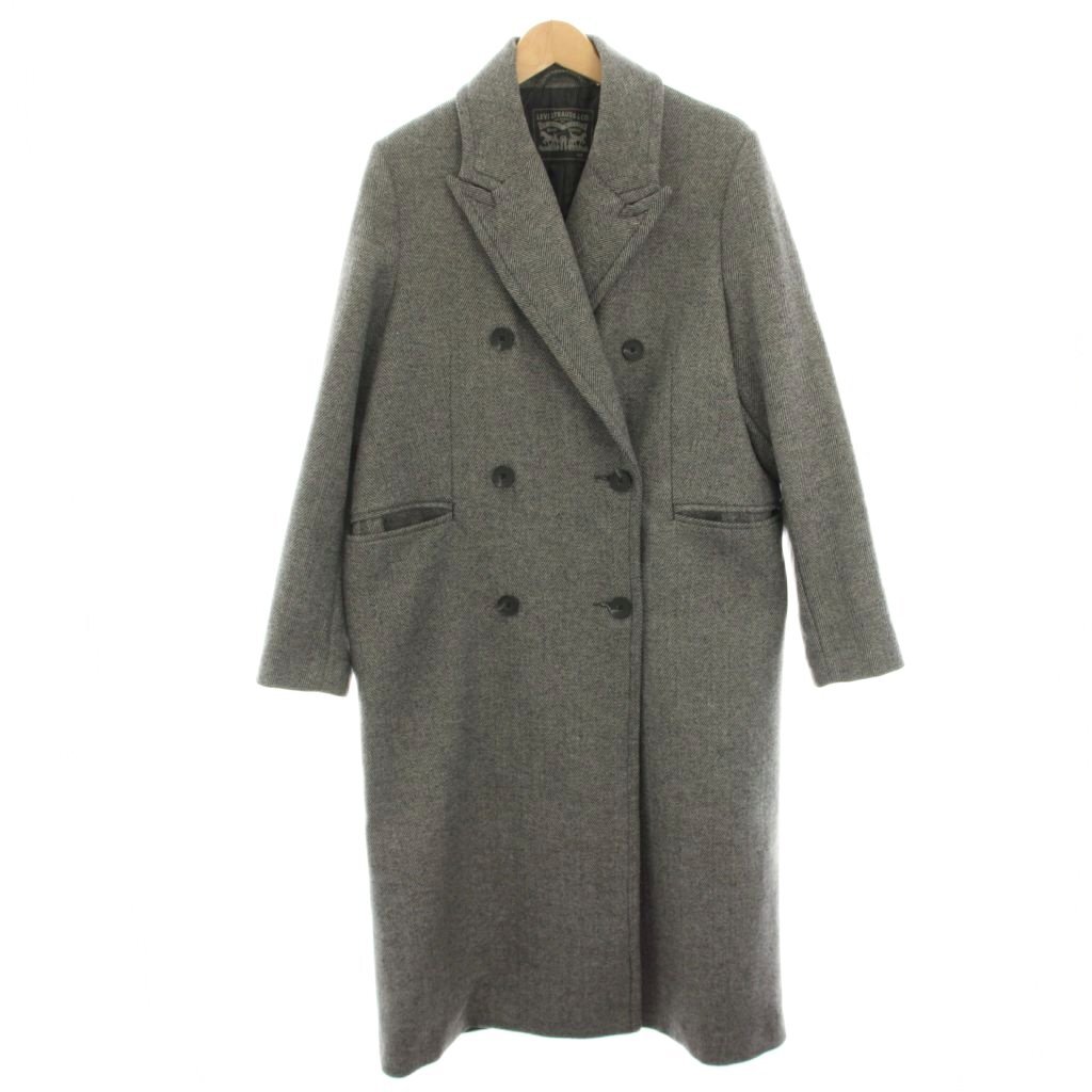 リーバイス Levi's ダブルブレストウールコート Pコート ピーコート ロング S グレー A0690-0000 /HN レディース拍卖