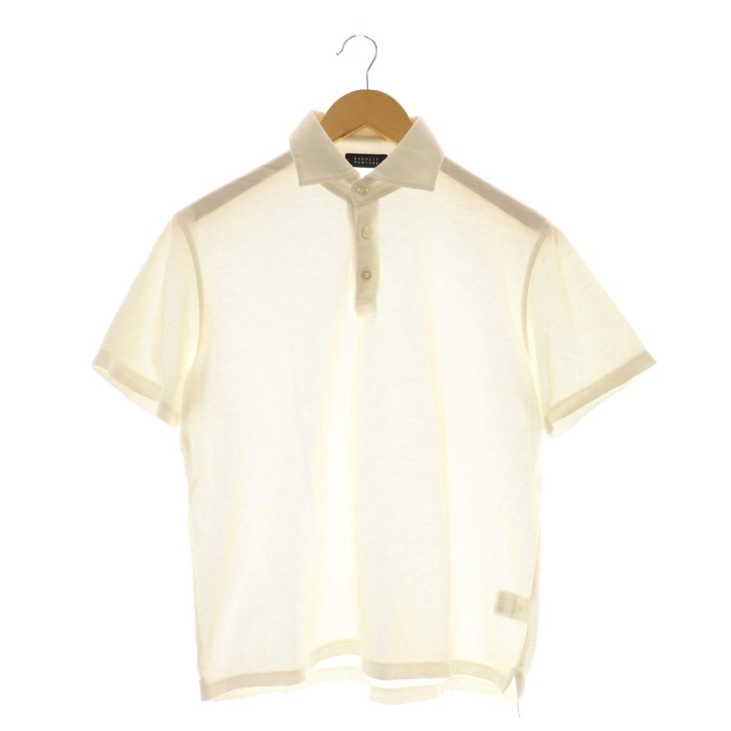 バーニーズニューヨーク BARNEYS NEW YORK コットンポロシャツ カットソー M オフホワイト /CX ■OS メンズ拍卖
