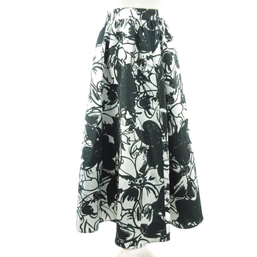 トゥモローランド TOMORROWLAND 花柄 ロング スカート フレア 緑系 グリーン系 34 約S ■YHS8 レディース拍卖