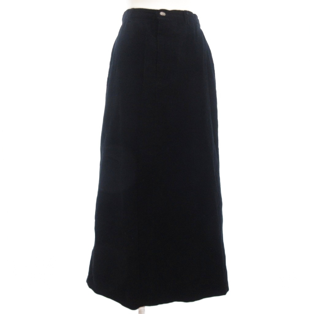 ラルフローレン RALPH LAUREN コーデュロイ セミフレア ロングスカート 黒 ブラック 11 M-L位 レディース拍卖