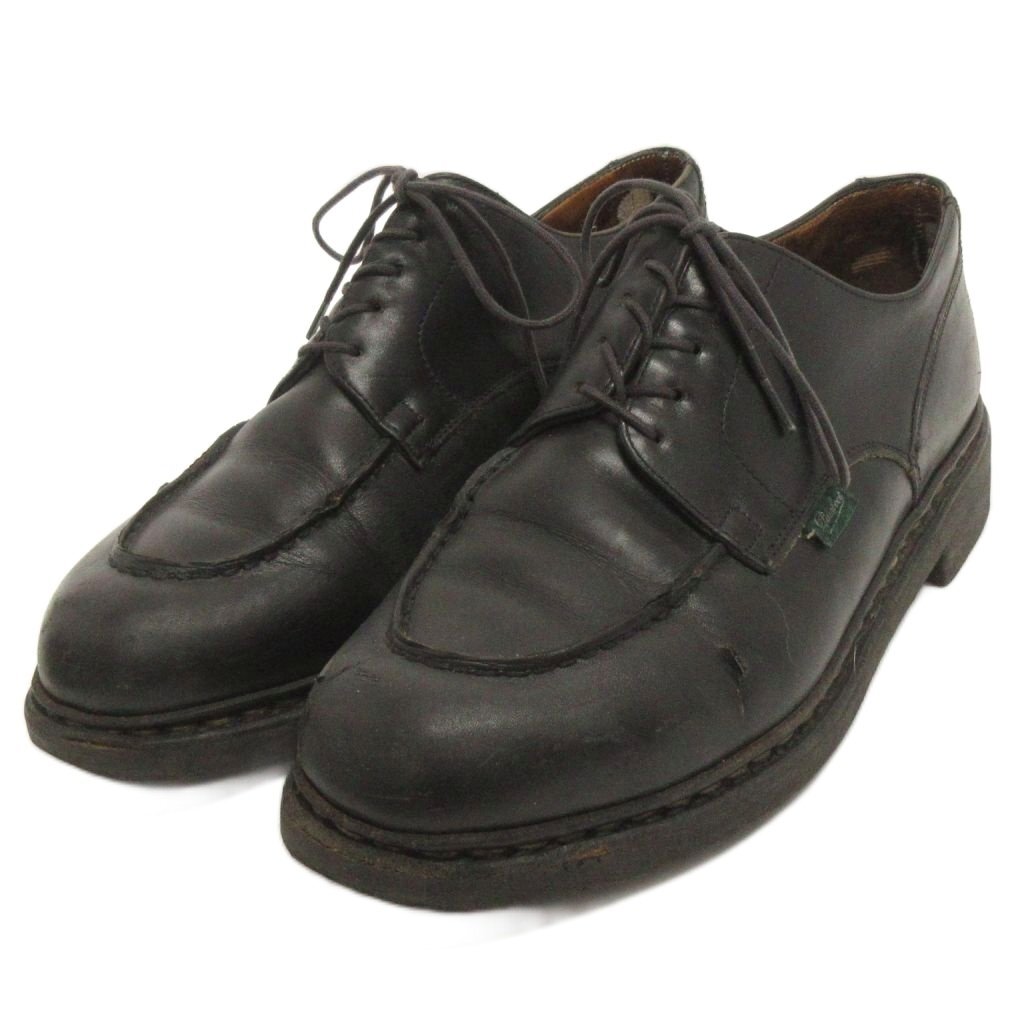 パラブーツ Paraboot シャンボード レザーシューズ Uチップ 710709 レザー 黒 ブラック 8.5 靴 ■OM メンズ拍卖