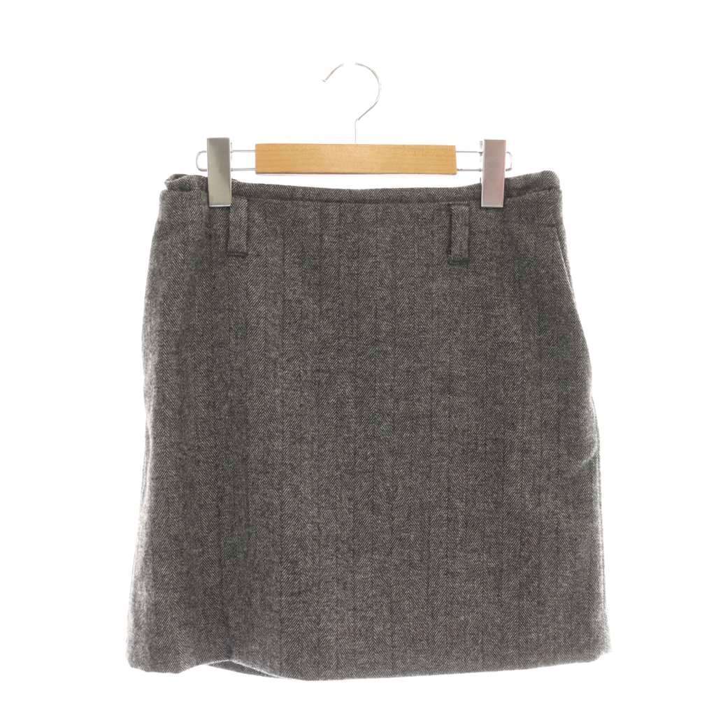 ミラオーウェン Mila Owen 24AW ダブルウエストツイードミニスカート タイト 1 グレー /AT ■OS レディース拍卖