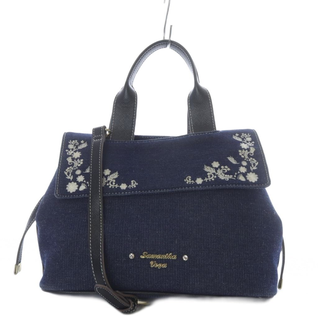サマンサベガ Samantha Vega ハンドバッグ ショルダーバッグ 2way 斜め掛け デニム ブルー /YO11 レディース拍卖