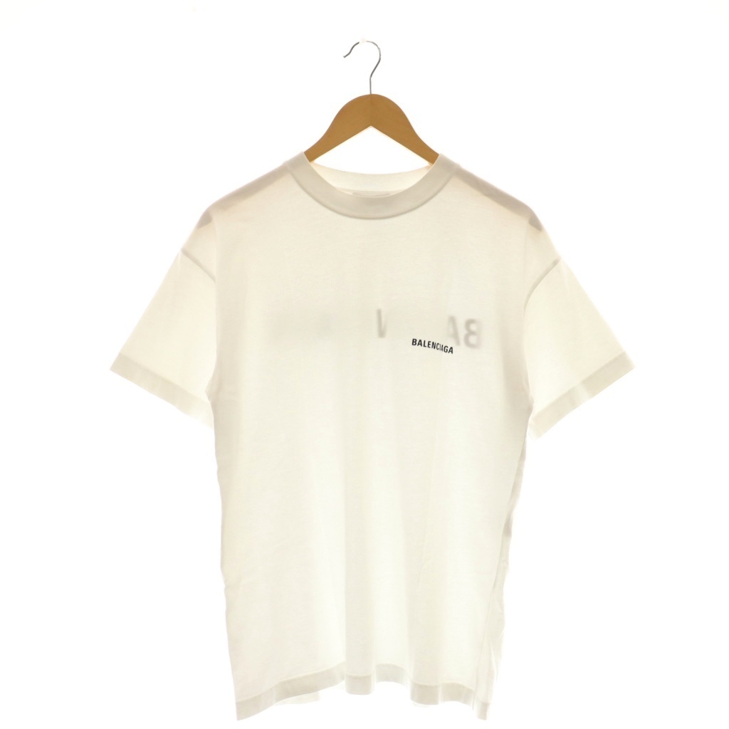 バレンシアガ BALENCIAGA UNISEX ロゴプリントTシャツ カットソー M ホワイト 白 612965 /DF ■OS メンズ レディース拍卖