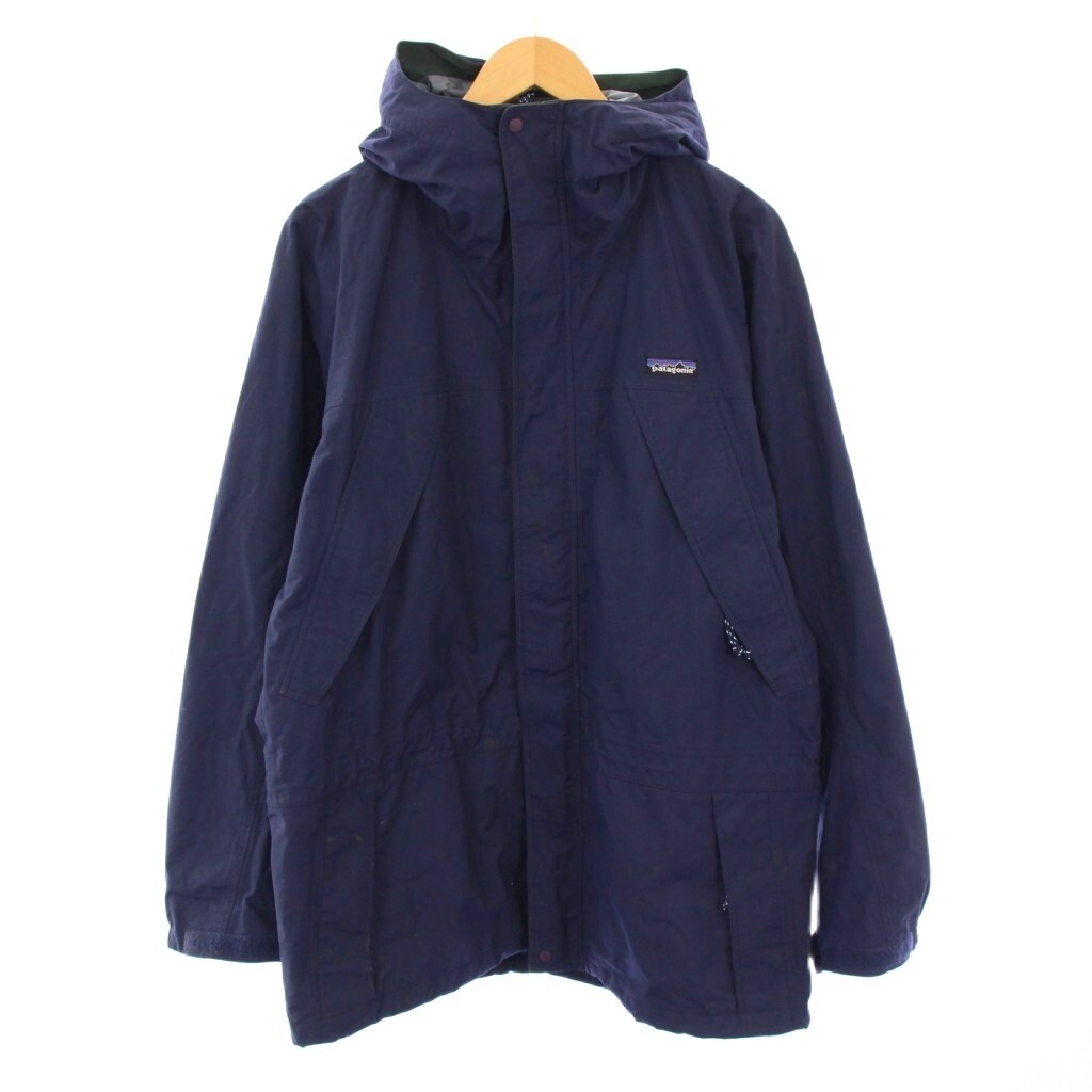 パタゴニア Patagonia STORM JACKET ストームジャケット ナイロン アウター フード ロゴ M 紺 ネイビー /BB メンズ拍卖