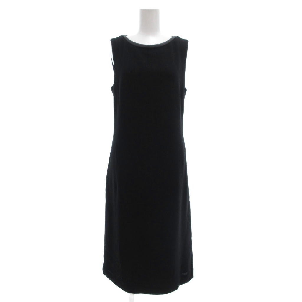 サルヴァトーレフェラガモ Salvatore Ferragamo ワンピース リネン混 I42 黒 ブラック ノースリーブ ミモレ ロング /UO レディース拍卖