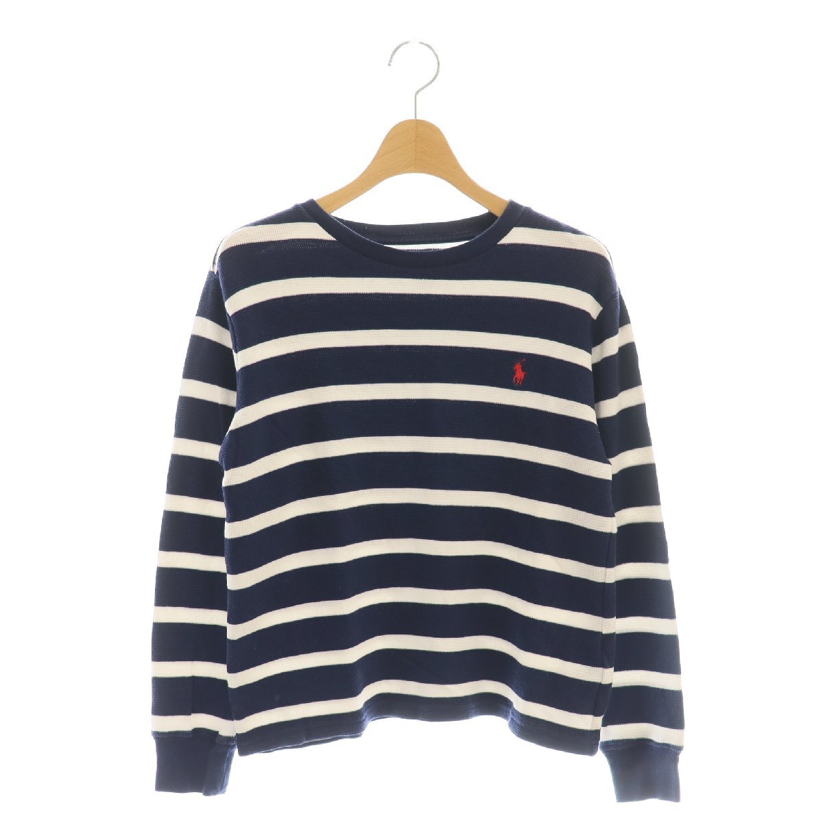 ポロ ラルフローレン POLO RALPH LAUREN Tシャツ カットソー 長袖 ボーダー柄 M 紺 白 /DF キッズ拍卖