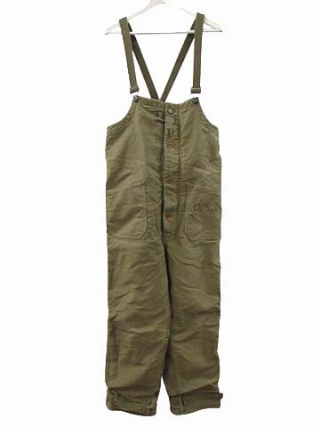 コリンボ COLIMBO ミッドシップ ビブ オーバーオール デッキパンツ M オリーブ USN ステンシル メンズ拍卖