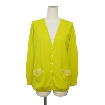 ビュルデサボン bulle de savon カーディガン Vネック 長袖 F 黄 イエロー レディース拍卖
