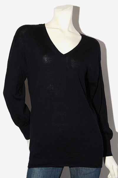 ROPE ロペ 両Vネック プルオーバー ニット セーター 38 NAVY ネイビー GGM-3722-B /◆☆ レディース拍卖