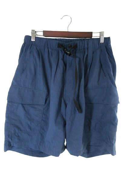 アダムエロペ Adam et Rope' パンツ カーゴ ショート ゴムウエスト ベルト 無地 ネイビー サイズM QQQ メンズ拍卖