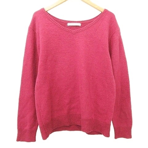 ピンキー&ダイアン ピンダイ PINKY&DIANNE Vネック ニット セーター プルオーバー 38 ピンク ■YHS6 レディース拍卖