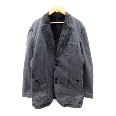 デュアル DUAL テーラードジャケット ミドル丈 シングルボタン 刺繍 50 L グレー /SY36 メンズ拍卖