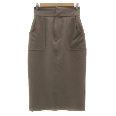 ロペ ROPE タイトスカート マキシ丈 ロング丈 無地 スリット 38 M グレージュ /YS31 レディース拍卖