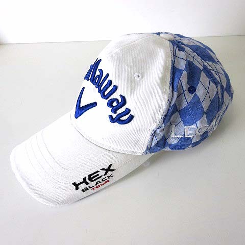 キャロウェイ CALLAWAY キャップ 帽子 ゴルフ スナップバック ロゴ 刺繍 アーガイル柄 F 白 ホワイト 水色 ブルー GOLF メンズ拍卖