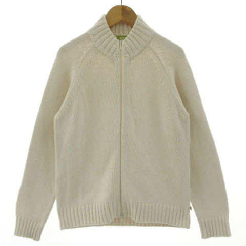 エーグル AIGLE シルクブレンドドライバーズニット 8603-61350 ハイネック ジップアップ 長袖 シルク57% 生成り M レディース拍卖