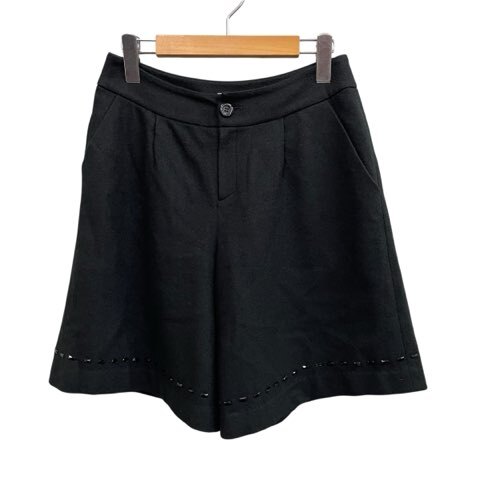 オースチン リード Austin Reed キュロット ハーフパンツ ショート丈 ビジュー 毛 ブラック サイズ38 M相当 レディース拍卖