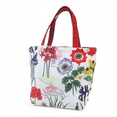 ケイタマルヤマ KEITA MARUYAMA トートバッグ フラワープリント ホワイト 白系 キャンバス地 レディース拍卖