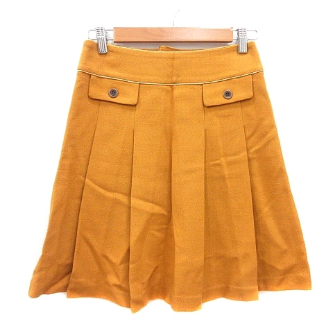 クローラ crolla プリーツスカート ひざ丈 36 S 黄色 イエロー /MN レディース拍卖