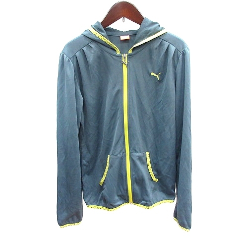 プーマ PUMA パーカー ジップアップ メッシュ パイピング 星柄 長袖 L グレー /AU レディース拍卖