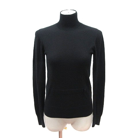 キャシャレル cacharel ニット カットソー ハイネック カシミヤ 長袖 1 黒 ブラック /MS レディース拍卖