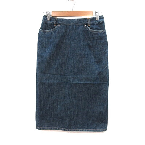 スピック&スパン Spick&Span タイトスカート ミモレ ロング デニム バックボタン 38 青 ブルー /MS レディース拍卖