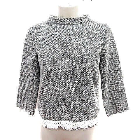 インディヴィ INDIVI シャツ 長袖 黒 ブラック 白 ホワイト /RT レディース拍卖