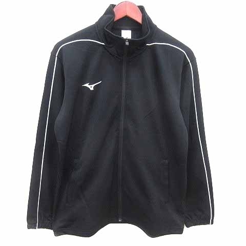 ミズノ MIZUNO スポーツウェア トラックジャケット ジャージ ジップアップ ライン 長袖 M 黒 ブラック /YK メンズ拍卖