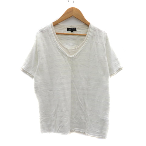 ビームスハート BEAMS HEART Tシャツ カットソー 半袖 ボーダー柄 オーバーサイズ M オフホワイト ベージュ /YK34 メンズ拍卖