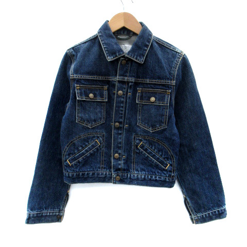 スライ SLY デニムジャケット ジージャン Gジャン ミドル丈 2 青 ブルー /SM25 レディース拍卖