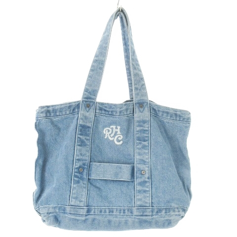 ロンハーマン Ron Herman トートバッグ デニム ロゴ リベット 青 ブルー /AO9 ■GY18 レディース拍卖