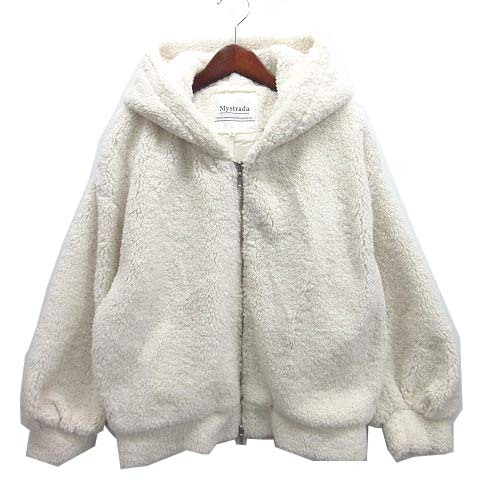 マイストラーダ Mystrada アルページュストーリー Arpege story 限定 ボア ジップ パーカー ホワイト 36 33445660 2023AW レディース拍卖