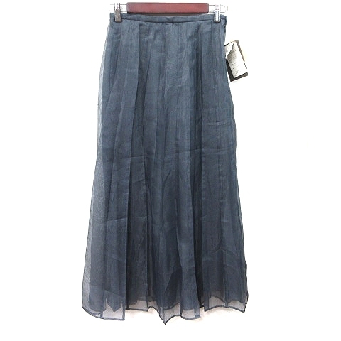 未使用品 ソフィア SOPHIA プリーツスカート マキシ チュール 11AR L チャコールグレー /YI レディース拍卖