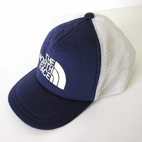 ザノースフェイス THE NORTH FACE ロゴメッシュキャップ NNJ01911 帽子 ぼうし スナップバックロゴ プリント F 紺 ネイビー 白拍卖