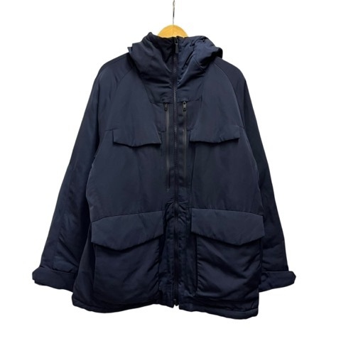 ユニクロ UNIQLO White Mountaineering ダウンジャケット ハイブリッドダウンオーバーサイズパーカ 長袖 無地 311-442563 XL 紺 ネイビー拍卖