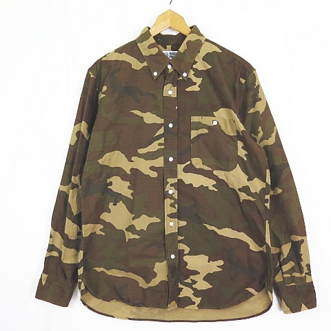 ラギッドファクトリー RUGGED FACTORY BD シャツ 長袖 コットン L カモフラ ブラウン系 2sa6931 メンズ拍卖
