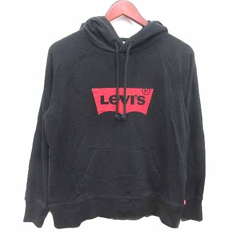 リーバイス Levi's パーカー プルオーバー ロゴプリント 長袖 S 黒 ブラック /YK メンズ拍卖