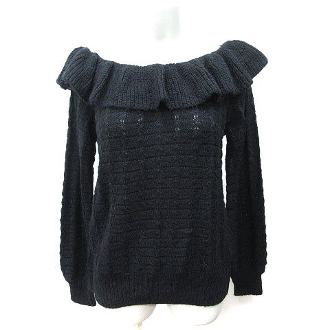 ジルスチュアート JILL STUART ニット セーター 長袖 モヘヤ混 M 黒 ブラック /YI レディース拍卖