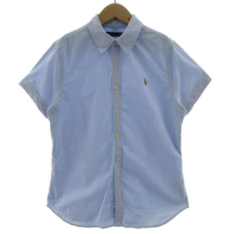 ラルフローレン RALPH LAUREN シャツ オーックスフォード ポニー刺繍 半袖 コットン ブルー 青 13 160 キッズ拍卖