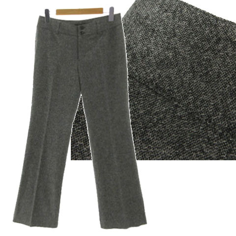 クリアインプレッション CLEAR IMPRESSION アンゴラブレンドツイードフレアパンツ 65-5316100 ラメ グレー ブラック 黒 2拍卖