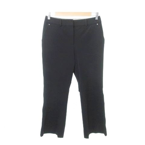 ランバン スポール LANVIN SPORT 美品 パンツ スラックス ストレッチ 無地 厚手 40 約Mサイズ 黒 ブラック ■YHS7 レディース拍卖